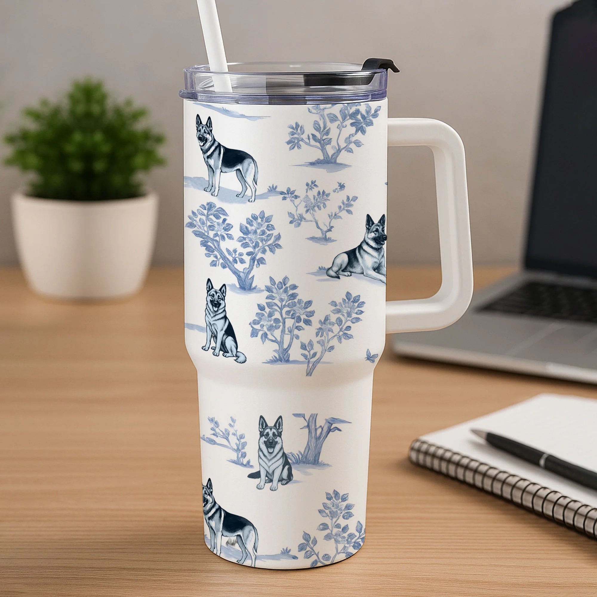 German Shepherd Tumbler, Dog Lover Gift, Personalized Travel Mug, Funny German Shepherd Mom Gift