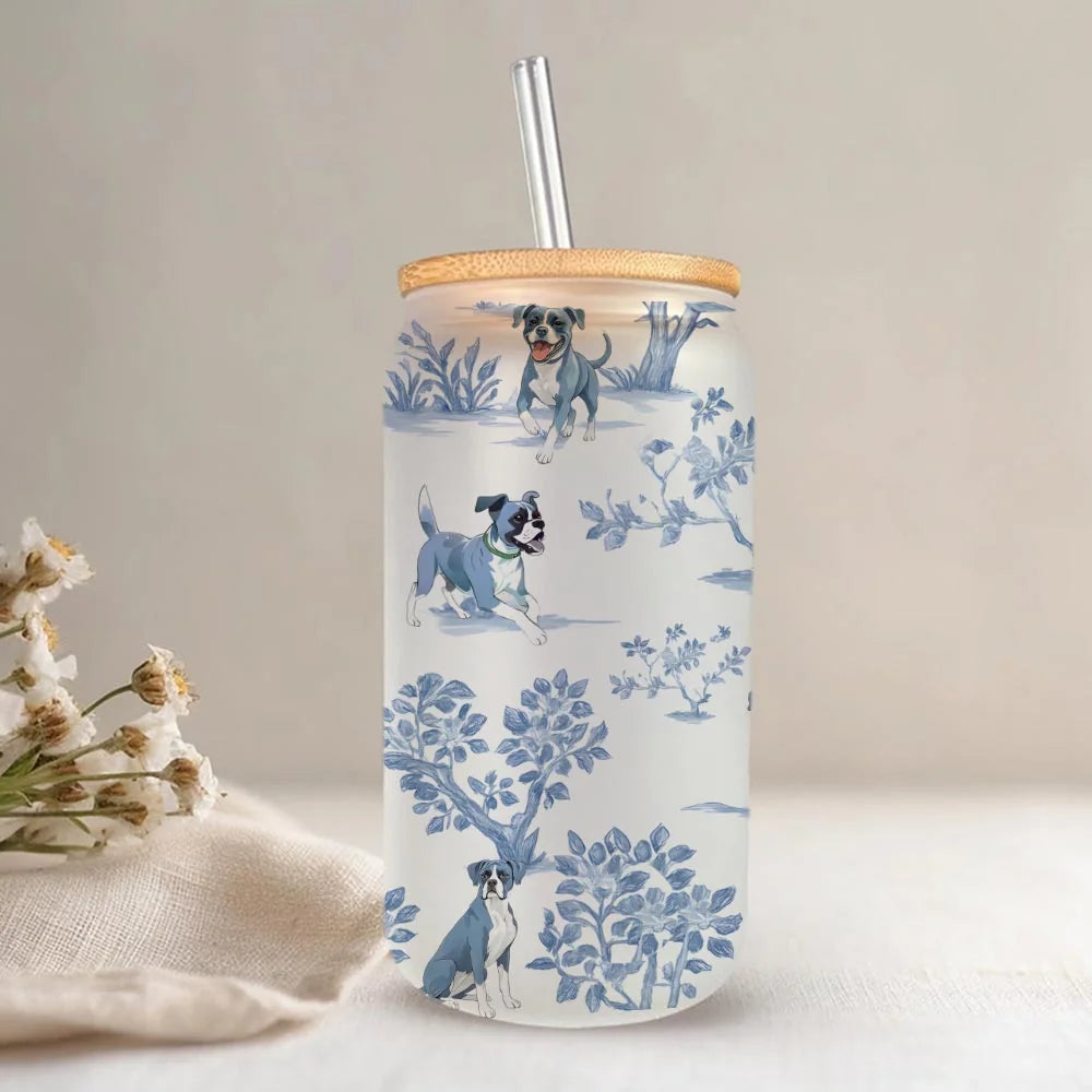 Boxer Mom 16oz Tumbler Cup, Dog Lover Gift, Personalized Dog Mom Cup