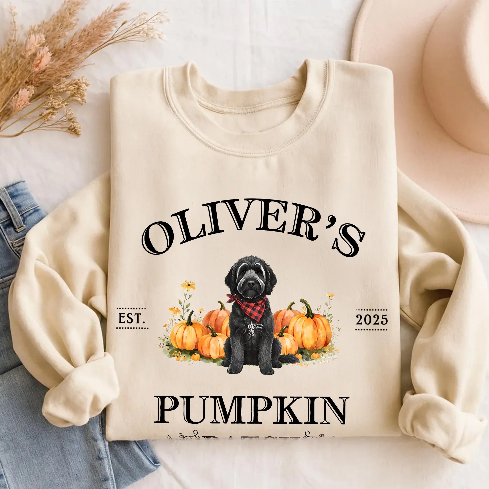 Goldendoodle Pumpkin Patch Sweatshirt: Fall Dog Mom Gift