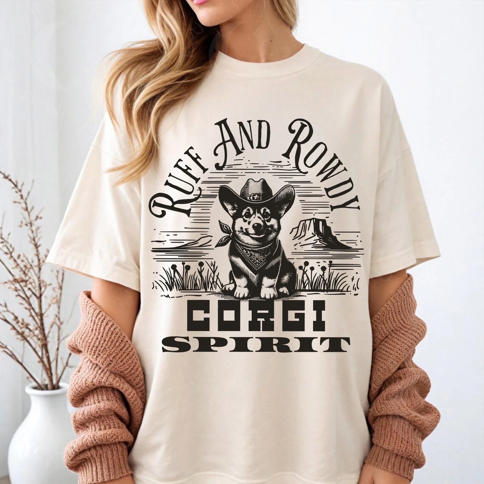 Cowboy Corgi Sweatshirt Funny Pembroke Corgi Mom T-Shirt