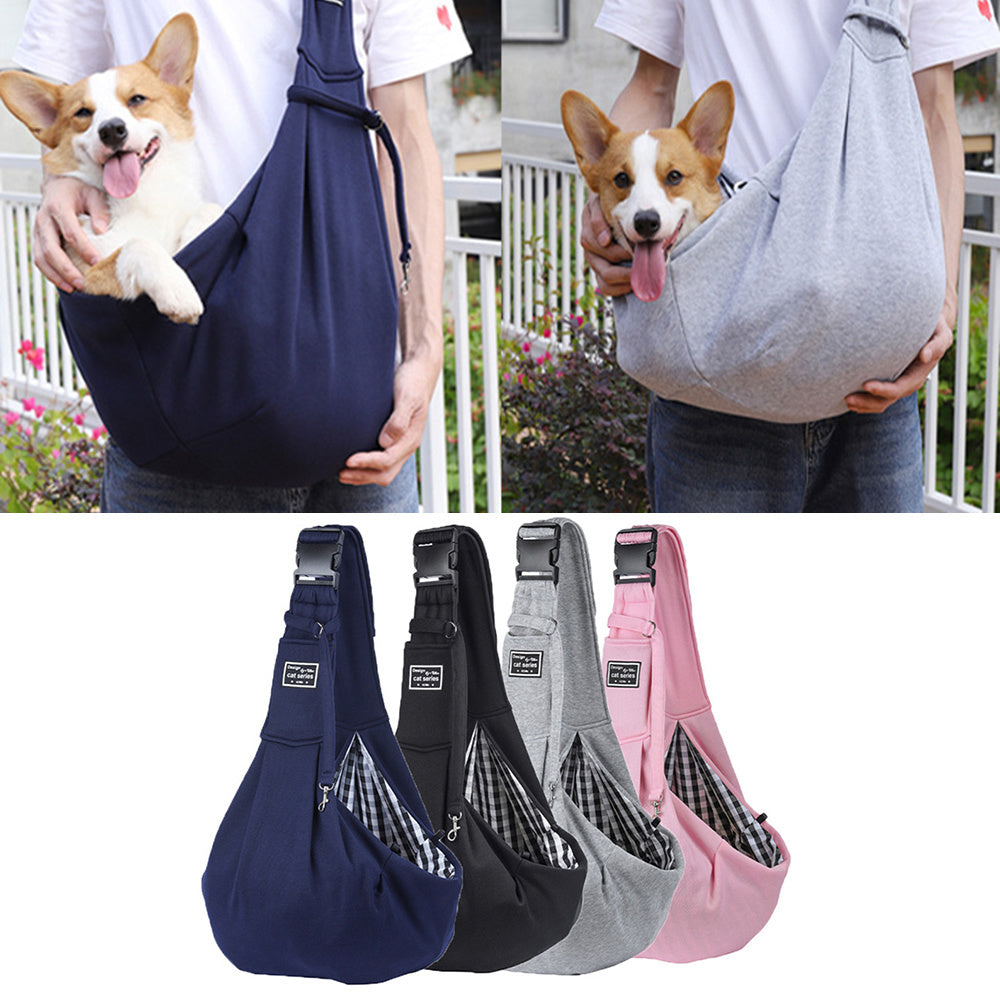 Convertible Dog Carrier Sling: Front and Shoulder Pet Carrier for Cats and Dogs, Stylish Nylon Design, Hands-Free Pet Travel