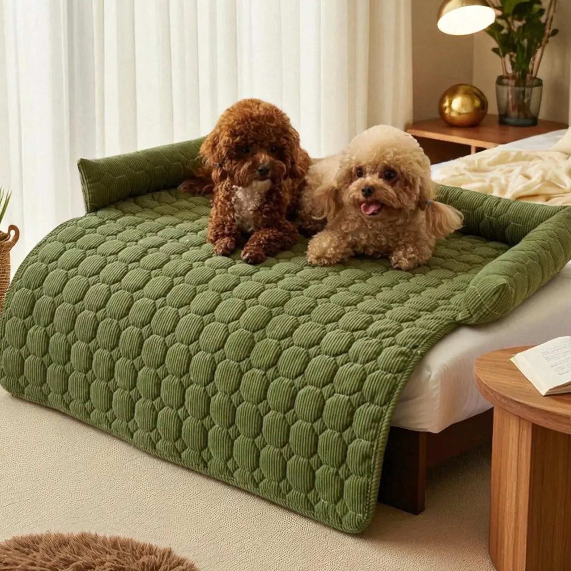 Soft Corduroy Pet Bed Sofa Cover Comfortable Dog & Cat Bed Luxury Pet Mat Couch Protector