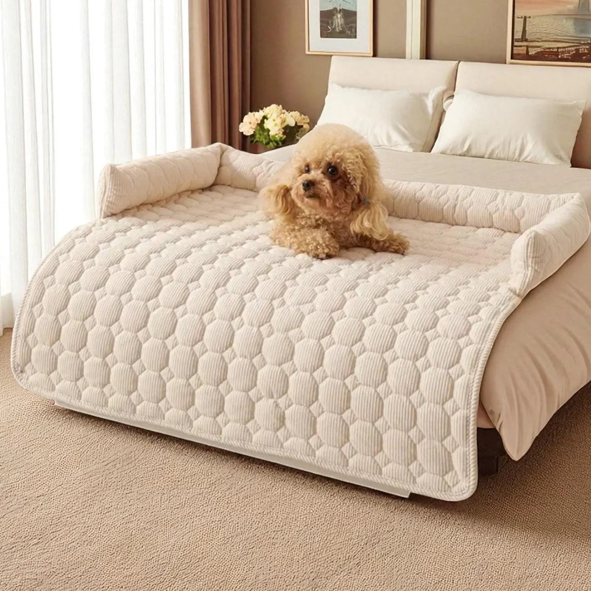 Soft Corduroy Pet Bed Sofa Cover Comfortable Dog & Cat Bed Luxury Pet Mat Couch Protector
