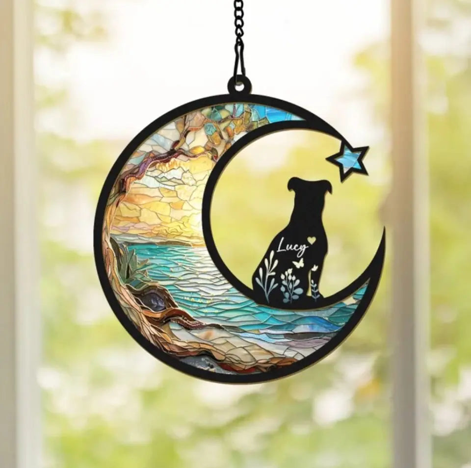 Custom Name Dog Suncatcher, Personalized Couple Dog Memorial Suncatcher, Dog Memorial Gift, Puppy Loss Gift,In Loving Memory 1739773170