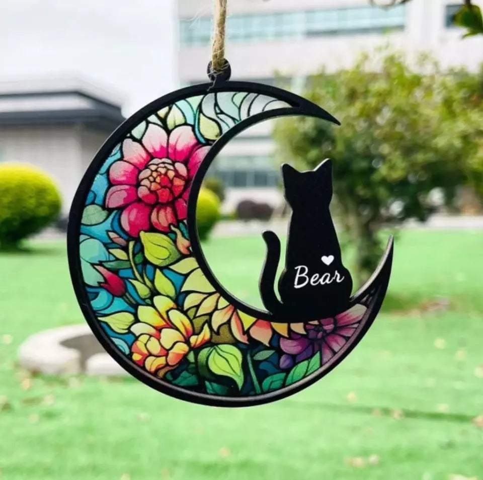 Cat Memorial, Cat Memorial Suncatcher,Pet Memorial Gift, Cat Lovers, Handmade Custom Name Cat Decor,Loss of Pet Sympathy Gift,Pet Loss Gifts 1703807061