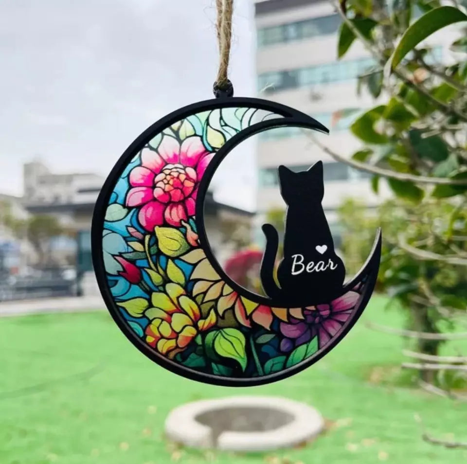 Cat Memorial, Cat Memorial Suncatcher,Pet Memorial Gift, Cat Lovers, Handmade Custom Name Cat Decor,Loss of Pet Sympathy Gift,Pet Loss Gifts 1703807061