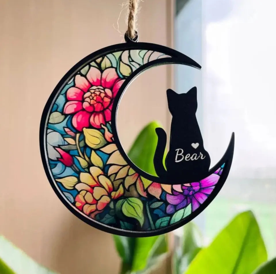 Cat Memorial, Cat Memorial Suncatcher,Pet Memorial Gift, Cat Lovers, Handmade Custom Name Cat Decor,Loss of Pet Sympathy Gift,Pet Loss Gifts 1703807061