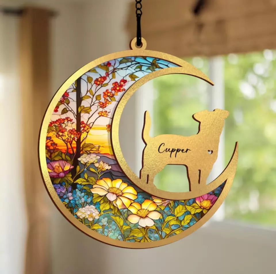 Personalized Dog Memorial Suncatcher Ornament| Loss Of Dog Sympathy Gift| Pet Memorial Gift| Custom Dog Suncatcher With Name 1738397327