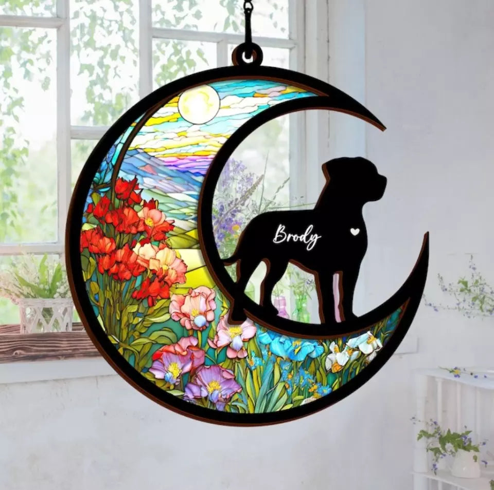 Personalized Dog Memorial Suncatcher Ornament| Loss Of Dog Sympathy Gift| Pet Memorial Gift| Custom Dog Suncatcher With Name 1738397327