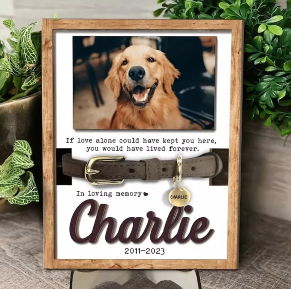 Memorial Pet Collar Sign, Dog Memorial Wood Frame With Collar Holder, Dog Memorial Gifts, Pet Loss Gifts, Pet Sympathy Wooden Signs. 1753990759