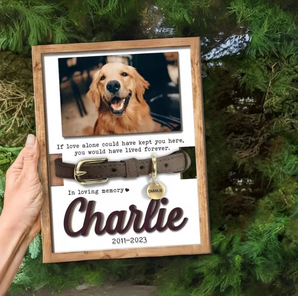 Memorial Pet Collar Sign, Dog Memorial Wood Frame With Collar Holder, Dog Memorial Gifts, Pet Loss Gifts, Pet Sympathy Wooden Signs. 1753990759