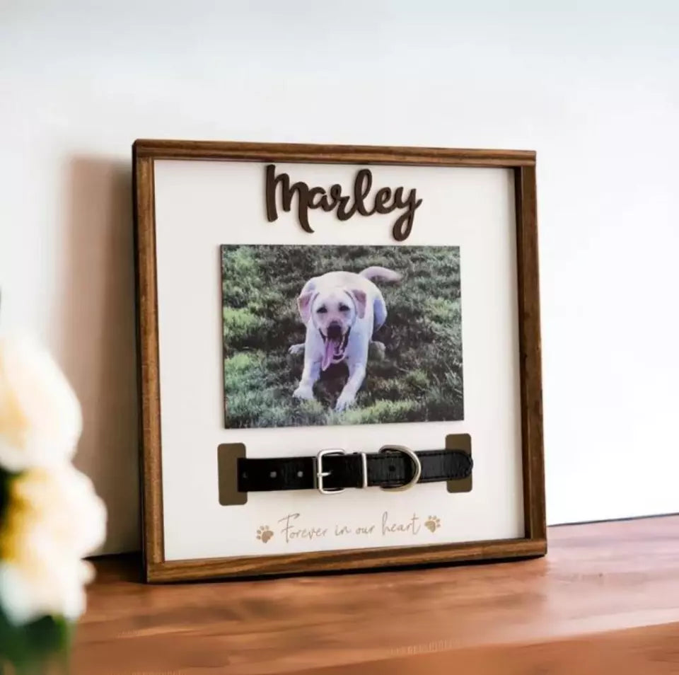 Pet Memorial Collar Holder, Personalized Gift, Pet Collar Frame, Dog Remembrance, Cat Loss Gifts, Memorial Sign, Pet Loss Portrait 1725656479