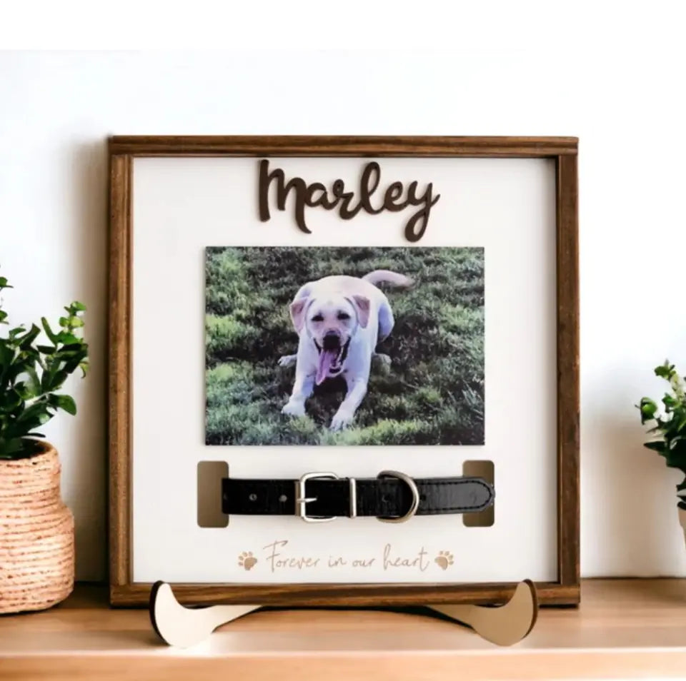 Pet Memorial Collar Holder, Personalized Gift, Pet Collar Frame, Dog Remembrance, Cat Loss Gifts, Memorial Sign, Pet Loss Portrait 1725656479