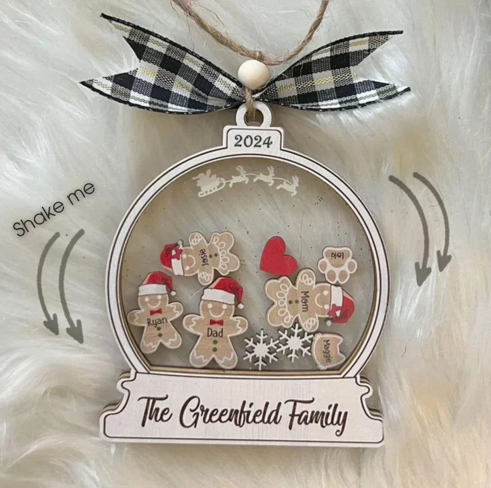 Personalized Gingerbread With Hat Family Christmas Ornament, Custom Family Ornament 2024, 4D Customized Cookie Ornament Gift for Christmas O19