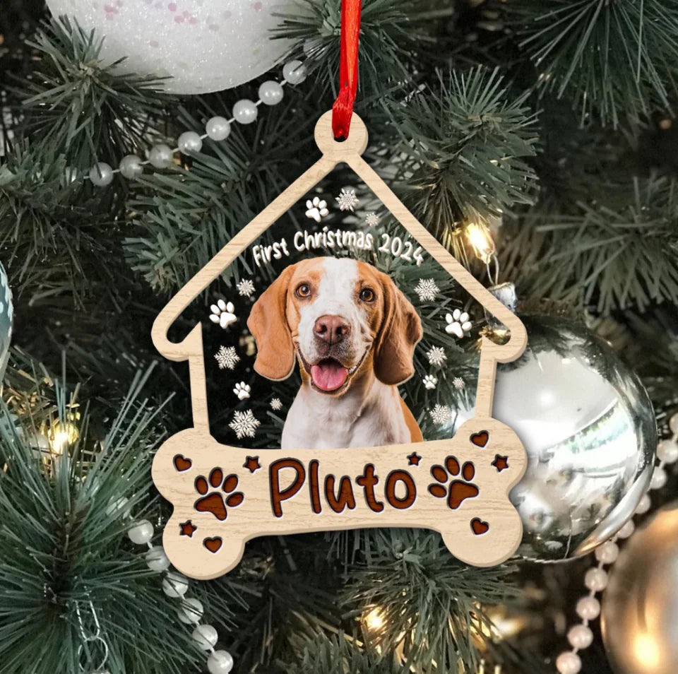 Personalized Dog Christmas Ornament 2024, Custom Dog Photo Ornament, Dog First Christmas Ornament, Dog Portrait Ornament,Dog Shaker Ornament ON85