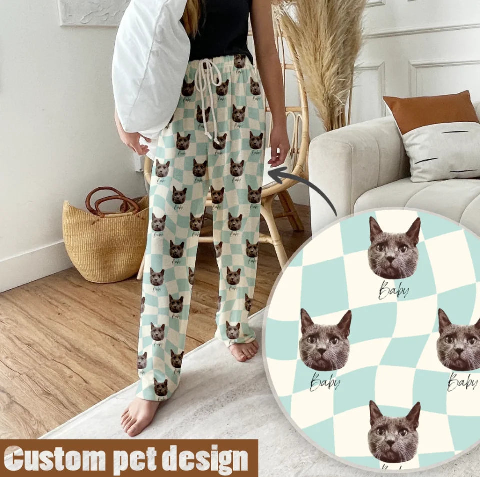 Custom Pet Portrait Pajama pants Using Pet Photo + Name Custom Dog Personalized Pajama Pants Photo Pants Dog Dad Dog Mom Gift PJ400