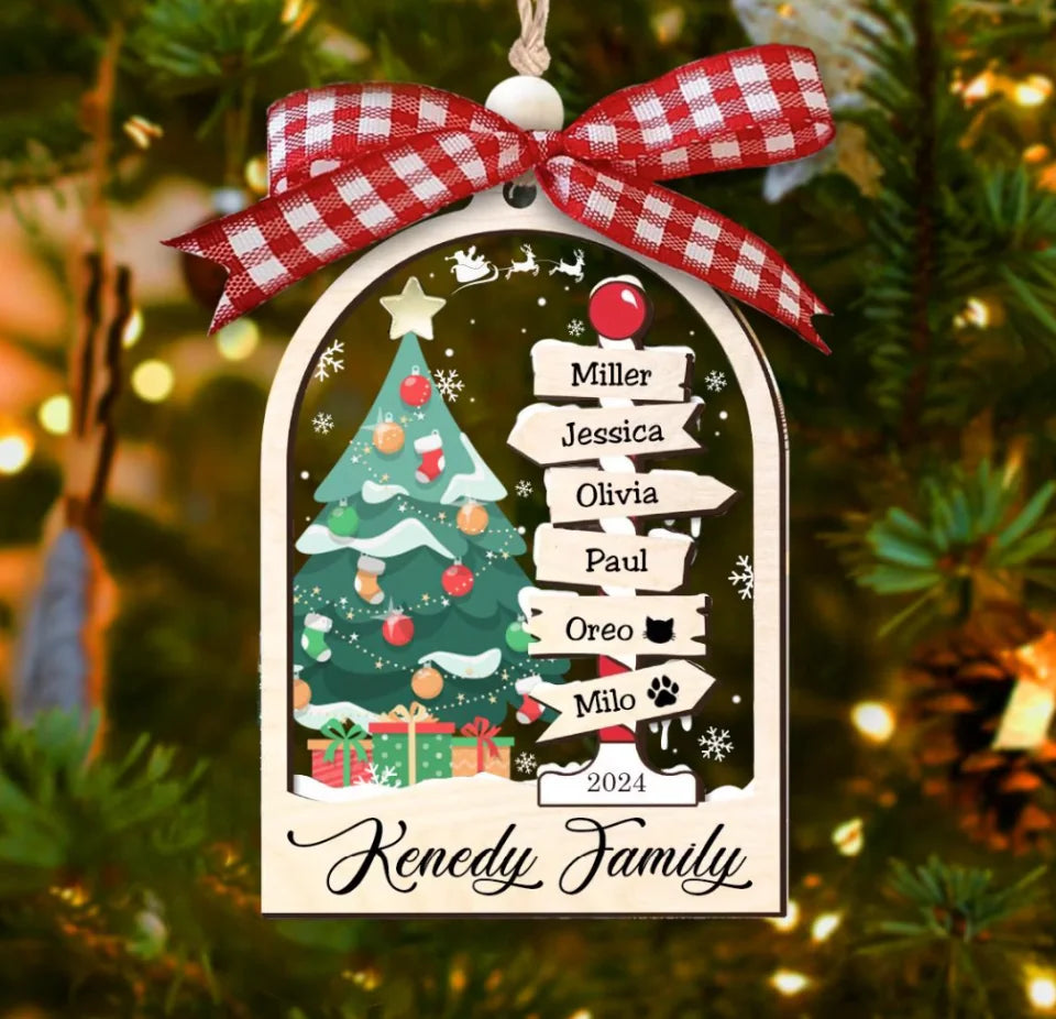 Family Christmas Ornament, Personalized Family Ornament 2024, Christmas Ornament, Family Tree Ornament, Gift for Family,Christmas Tree Decor ONAR54