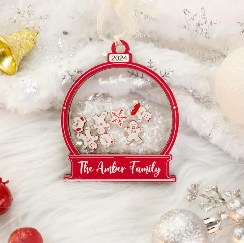 Family Shaker Ornament Personalized, Gingerbread Family Christmas Ornament, Family Ornament 2024, Grandma's Perfect Batch, Cookie Ornament ONSA32