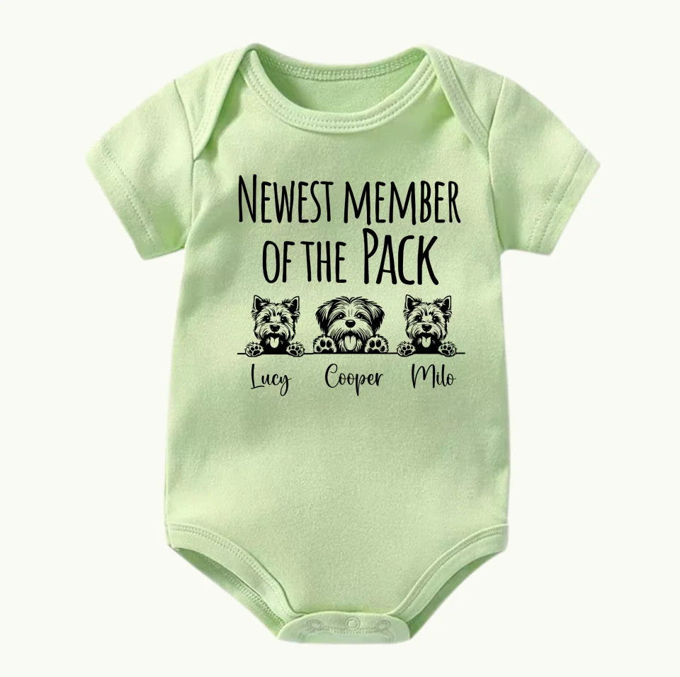 Newest Member of the Pack Baby Bodysuit - Cute Announcement Bodysuit OS6372