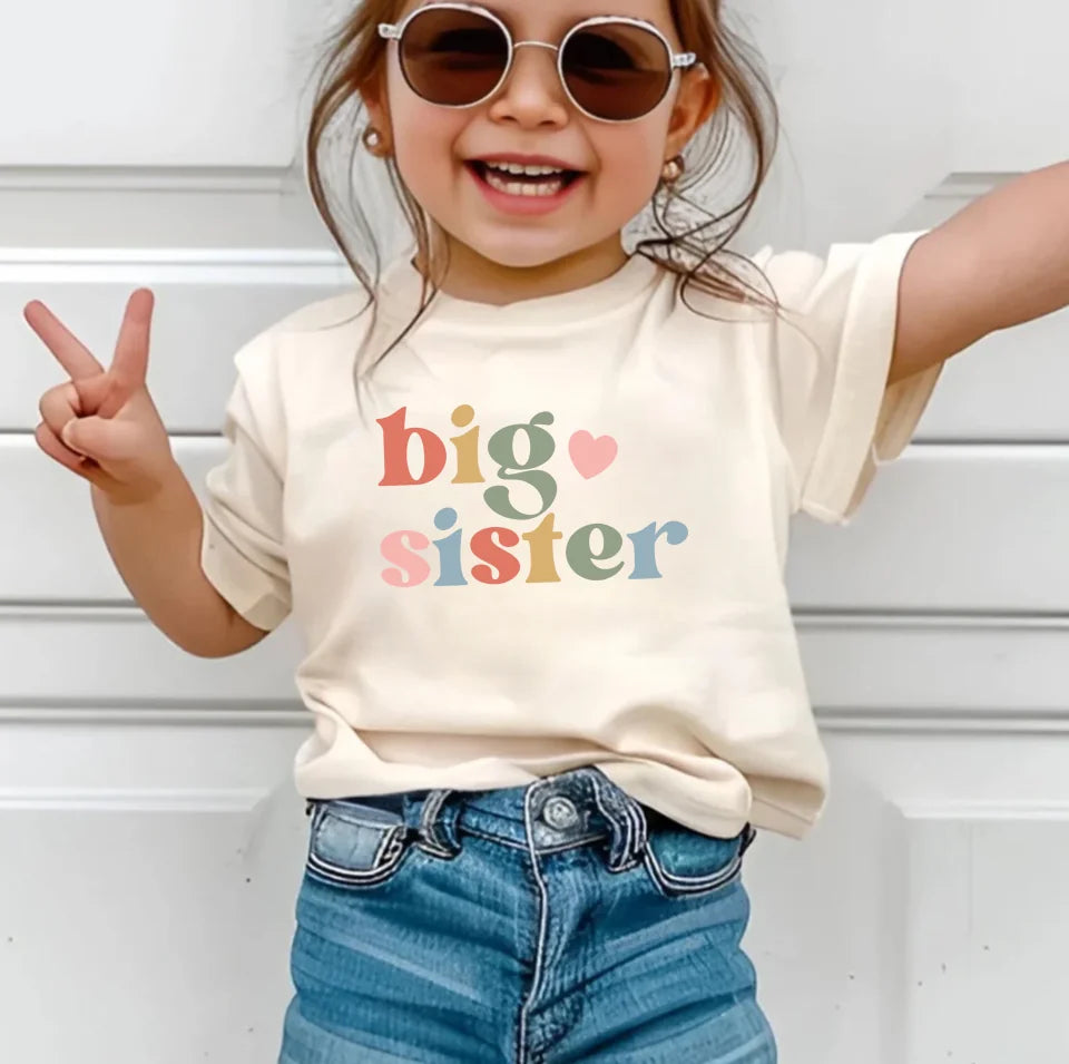 Big Sister Toddler Shirt - Cute Announcement Kids Shirt - Big Sister Gift TD23