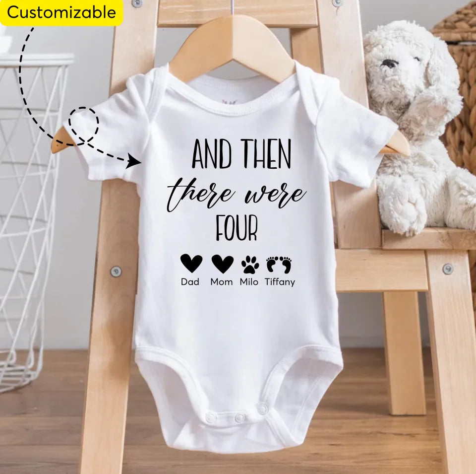 And then there Were Four Onesie, Pregnancy Announcement Bodysuit, Baby Shower Gift, Baby Coming Soon Bodysuit, Baby Announcement Kid OS20H