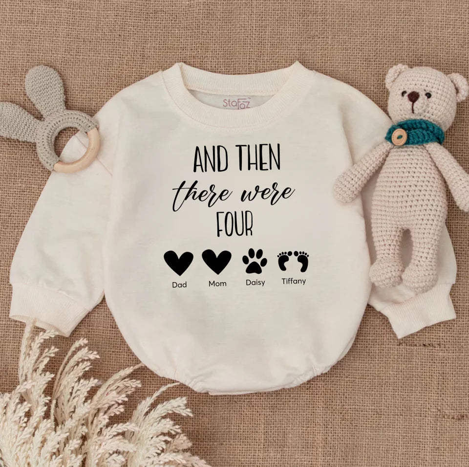 And then there Were Four Onesie, Pregnancy Announcement Bodysuit, Baby Shower Gift, Baby Coming Soon Bodysuit, Baby Announcement Kid BR20H