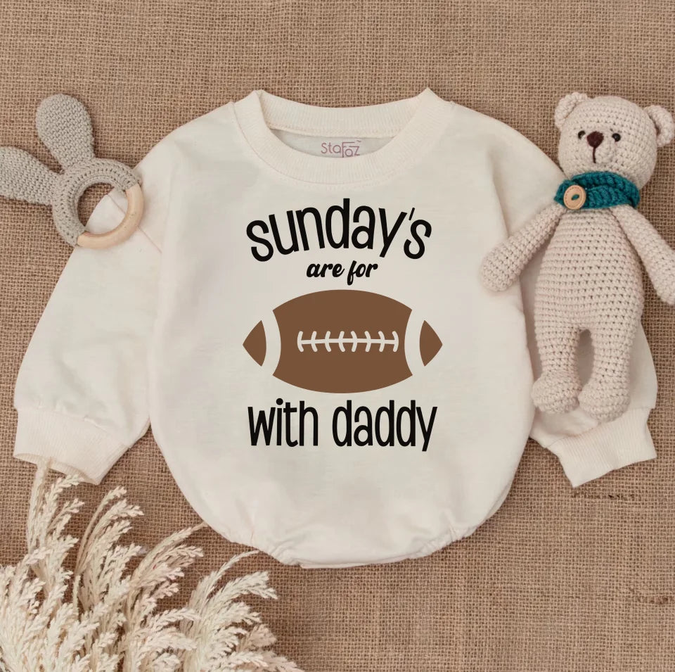 Sunday's are for Football with Daddy Baby Onesie, Football With Daddy Bodysuit, Sunday Football, Football Onesie®, Sports Onesie BR36