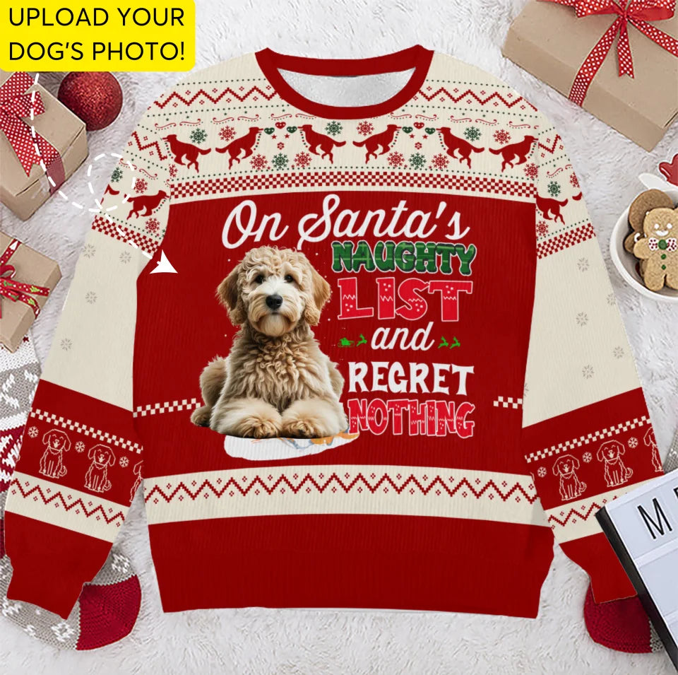 Custom Dog & Cat Photo Christmas Wool Sweater, Personalized Custom Dog Photo Wool Sweater, Funny Christmas Gift For Pet Owners, Pet Lovers WS32TH