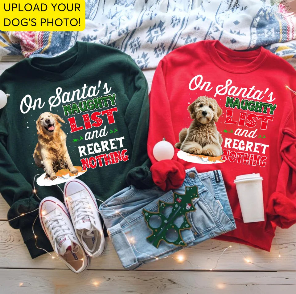 Custom Dog & Cat Photo Christmas Unisex Sweatshirt, Personalized Custom Dog Photo Sweatshirt, Funny Christmas Gift For Pet Owners, Pet Lovers SW32TH