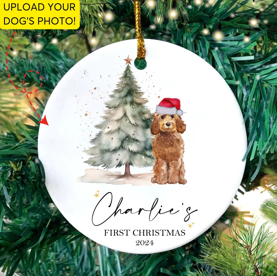 Personalised Dogs First Christmas Bauble, Puppy's 1st Xmas Tree Decoration, Multiple Breeds Available - Swipe to See ON5556