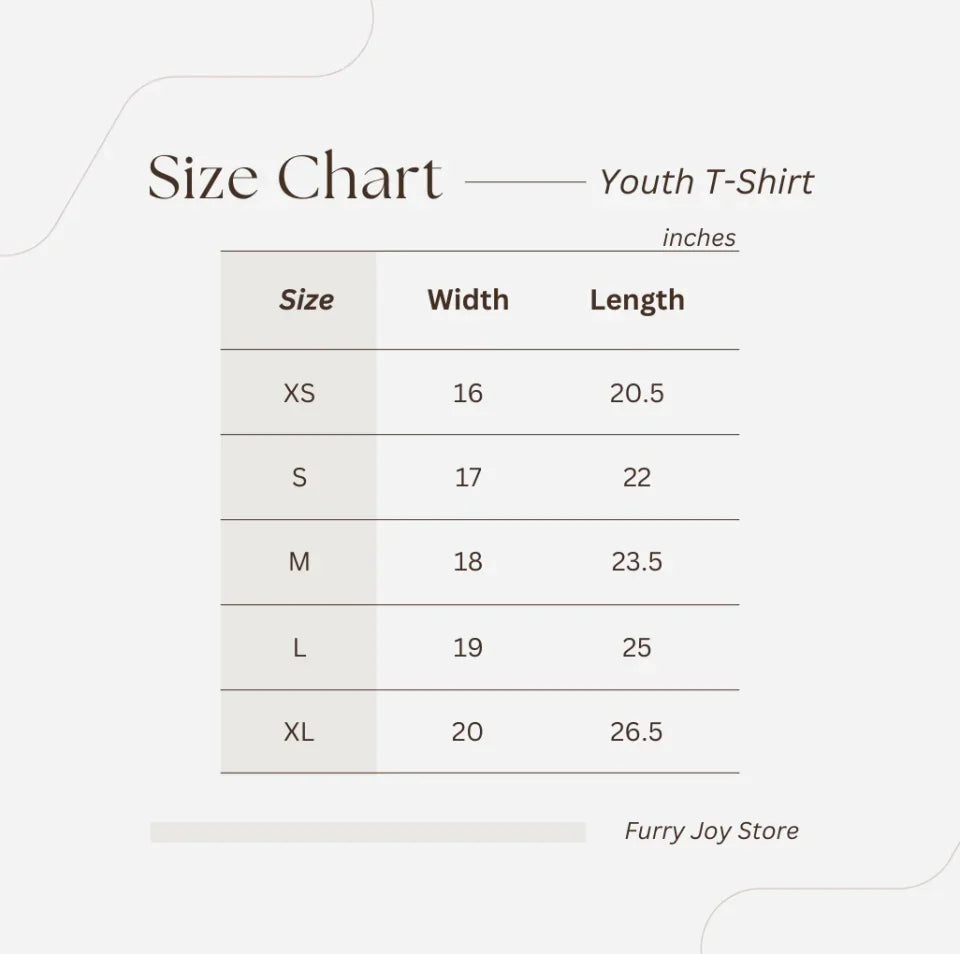 SizeChart Youth Tshirt