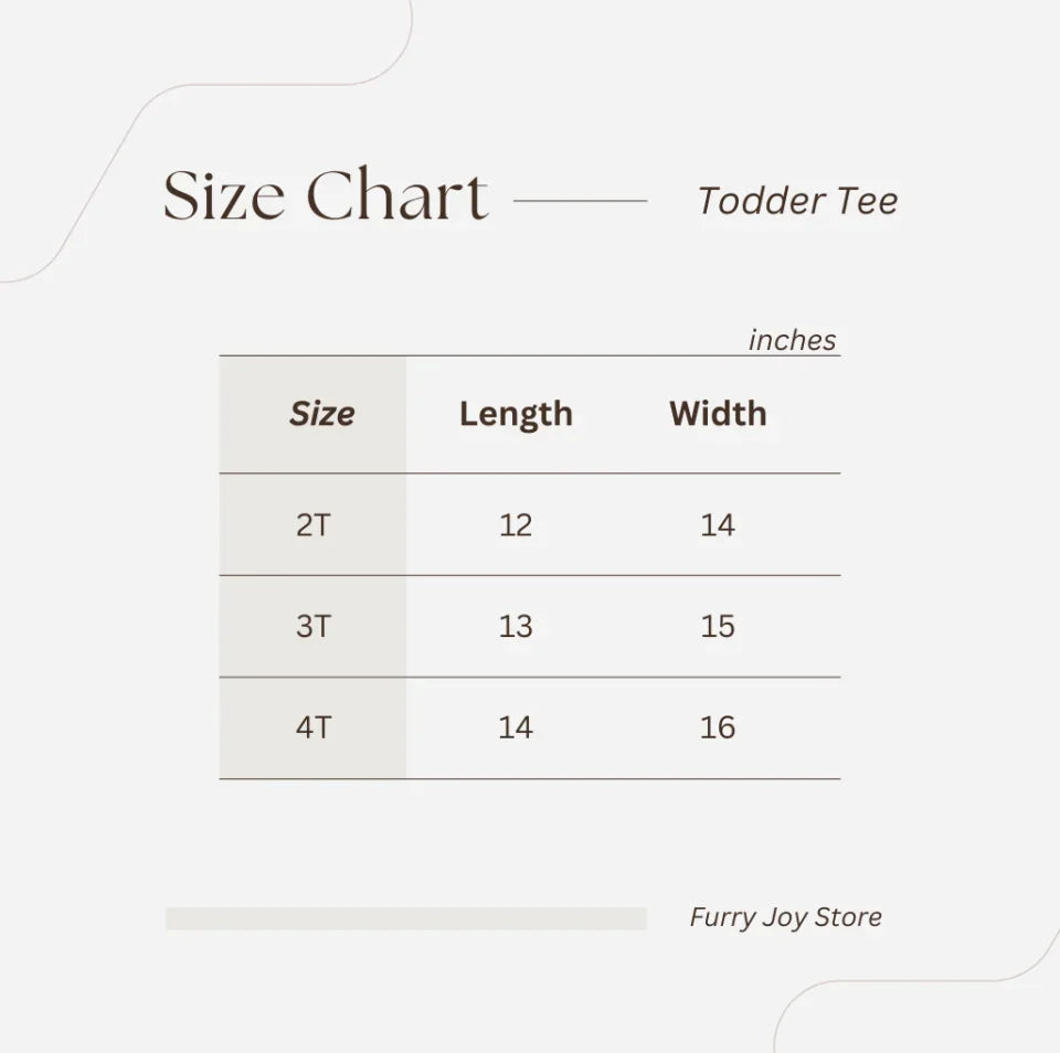 SizeChart Todder Tee