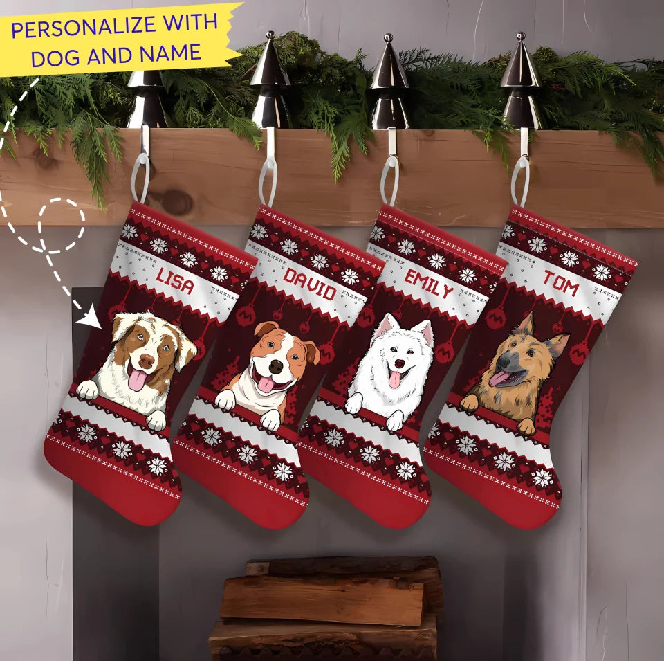 Personalized Christmas Dog Stockings, Puppy Christmas Stocking, Dog Lovers Christmas Stockings, Pet Stocking, Gift for Puppys, Gift for Dogs STO45