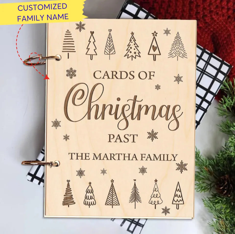 Customize Christmas Card Holder, Card Keepsake, Custom Christmas Memory Book, Custom Card Keeper, Card Storage, Cards of Christmas Past Gift CH859