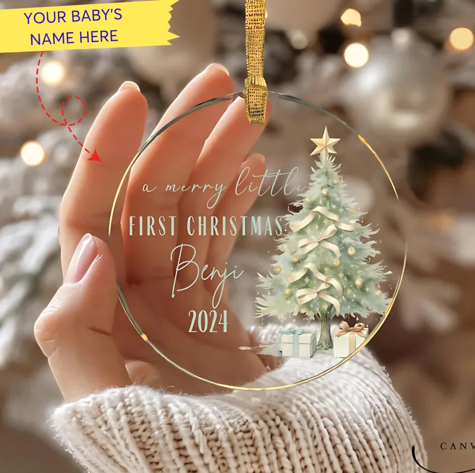 Personalized Baby Boy/ Girl First Christmas Ornament 2024, Baby's First Christmas Ornament, Baby Keepsake Acrylic Ornament, Baby Boy Ornament ON983