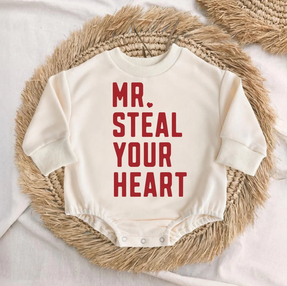 Mr. Steal Your Heart, Valentines Sweater, Valentines Day Toddler Sweatshirt, Kids Valentines Day Sweatshirt, Boy Valentines Day Sweatshirt, Baby Romper BR211