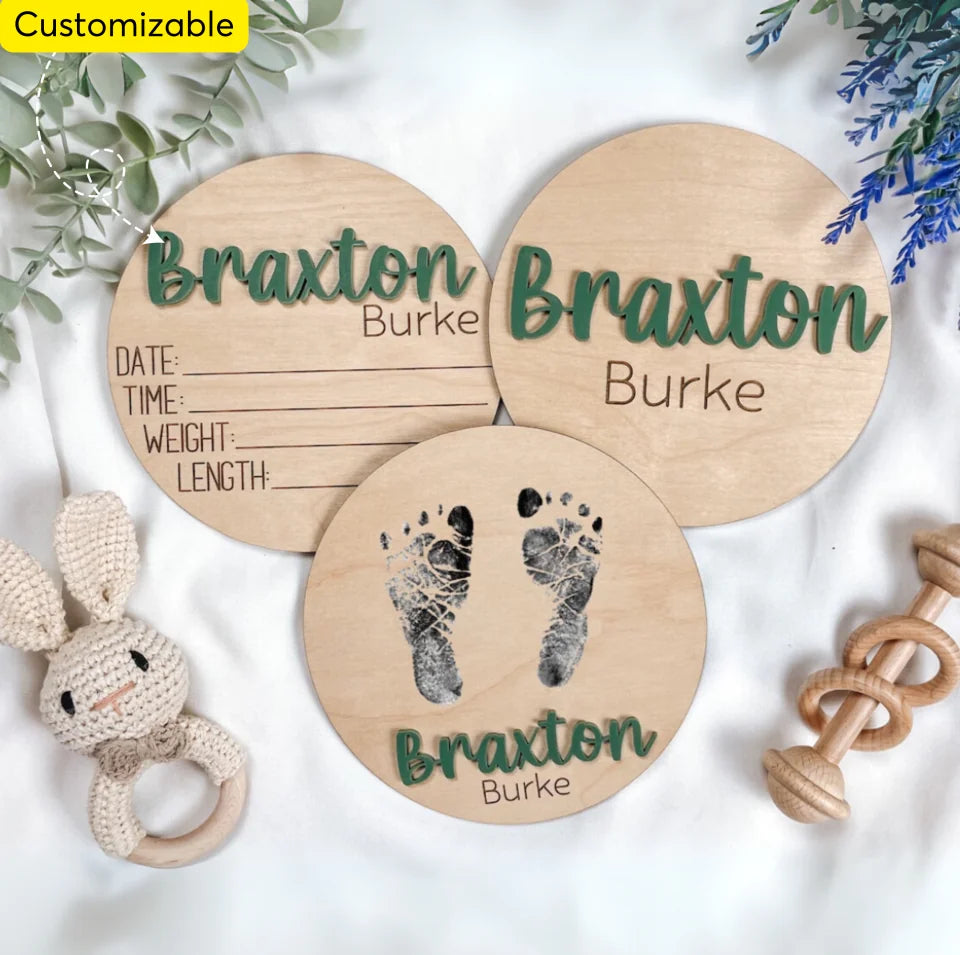 Custom Baby Arrival Announcement Sign, Baby Name With Birth Stats, Baby Name Reveal, Personalized Baby Announcement Sign, Sign for Hospital WKC016