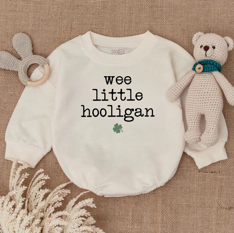 Wee Little Hooligan Toddler Sweatshirt, St Patrick&#39;s Day Kids Shirt, Toddler Sweatshirt, Irish Sweatshirt, St Patrick&#39;s Day, Toddler Shirt, Baby Romper BR628