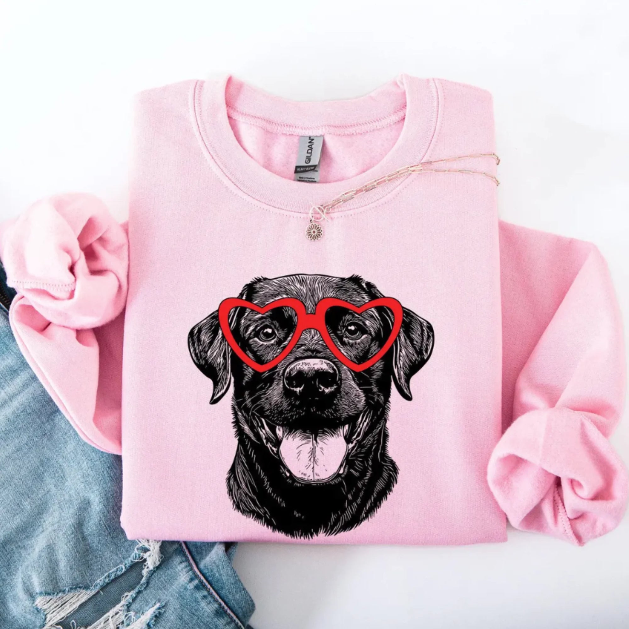 Black Lab, Labrador, Pet, Dog Breed, Valentine's Sweatshirt