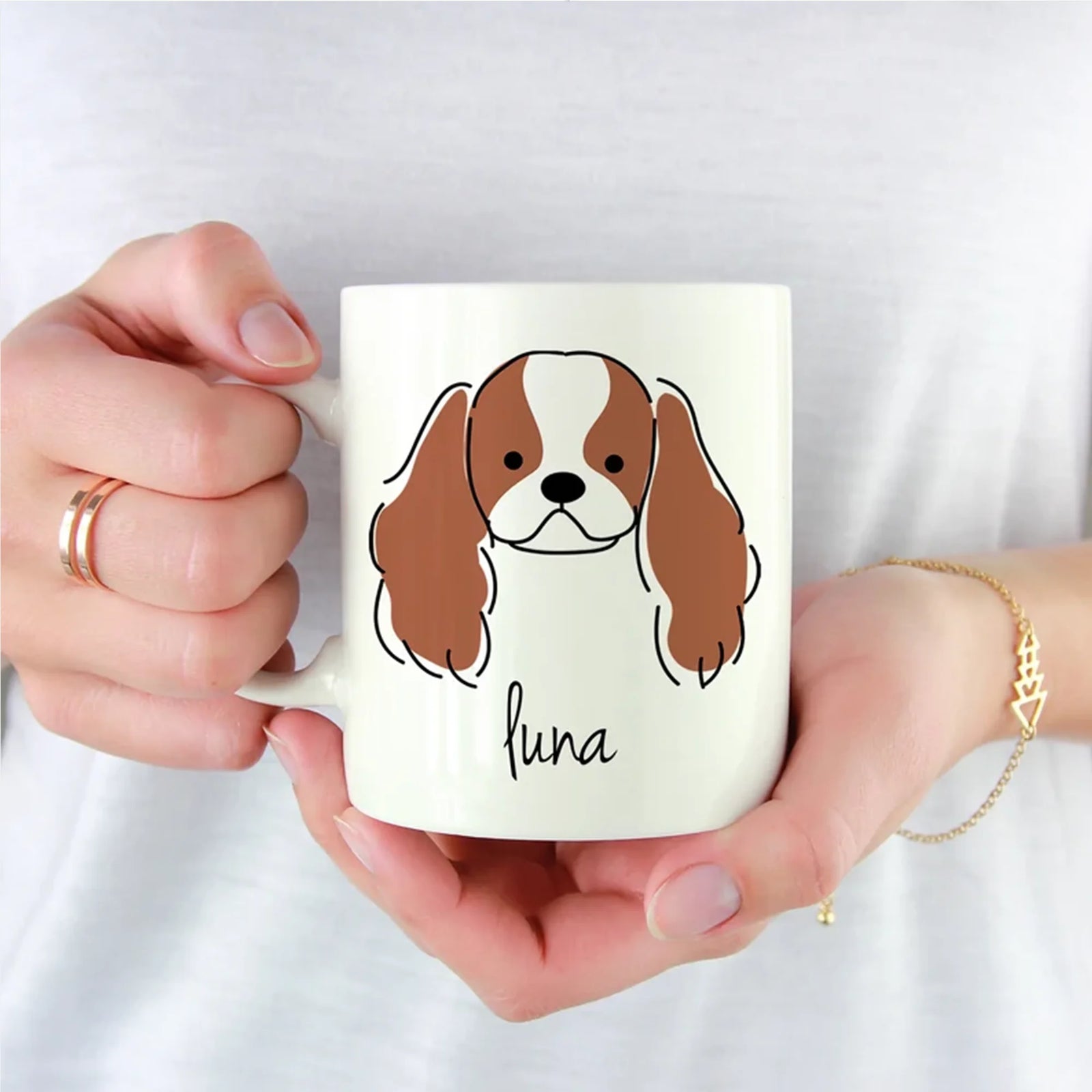 Cavalier King Charles Spaniel Dog Mug, Dog Lover Gift, Personalized Coffee Mug