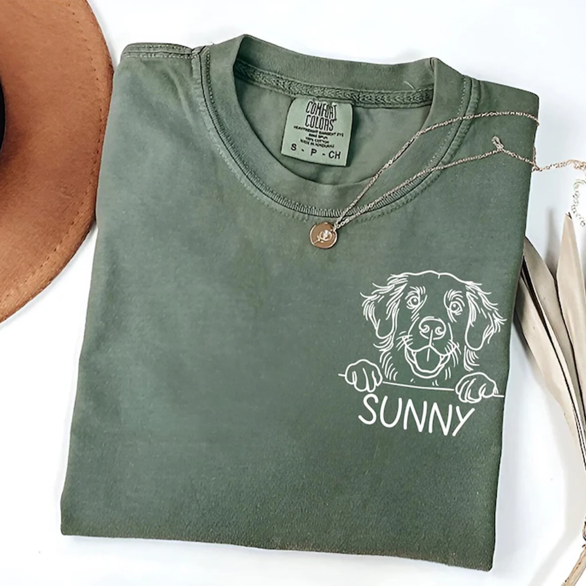 Custom Golden Retriever T-Shirt | Personalized Dog Name Tee | Golden Mama Gift | Dog Lover Shirt | Retriever Dog | Comfort Colors Golden Tee