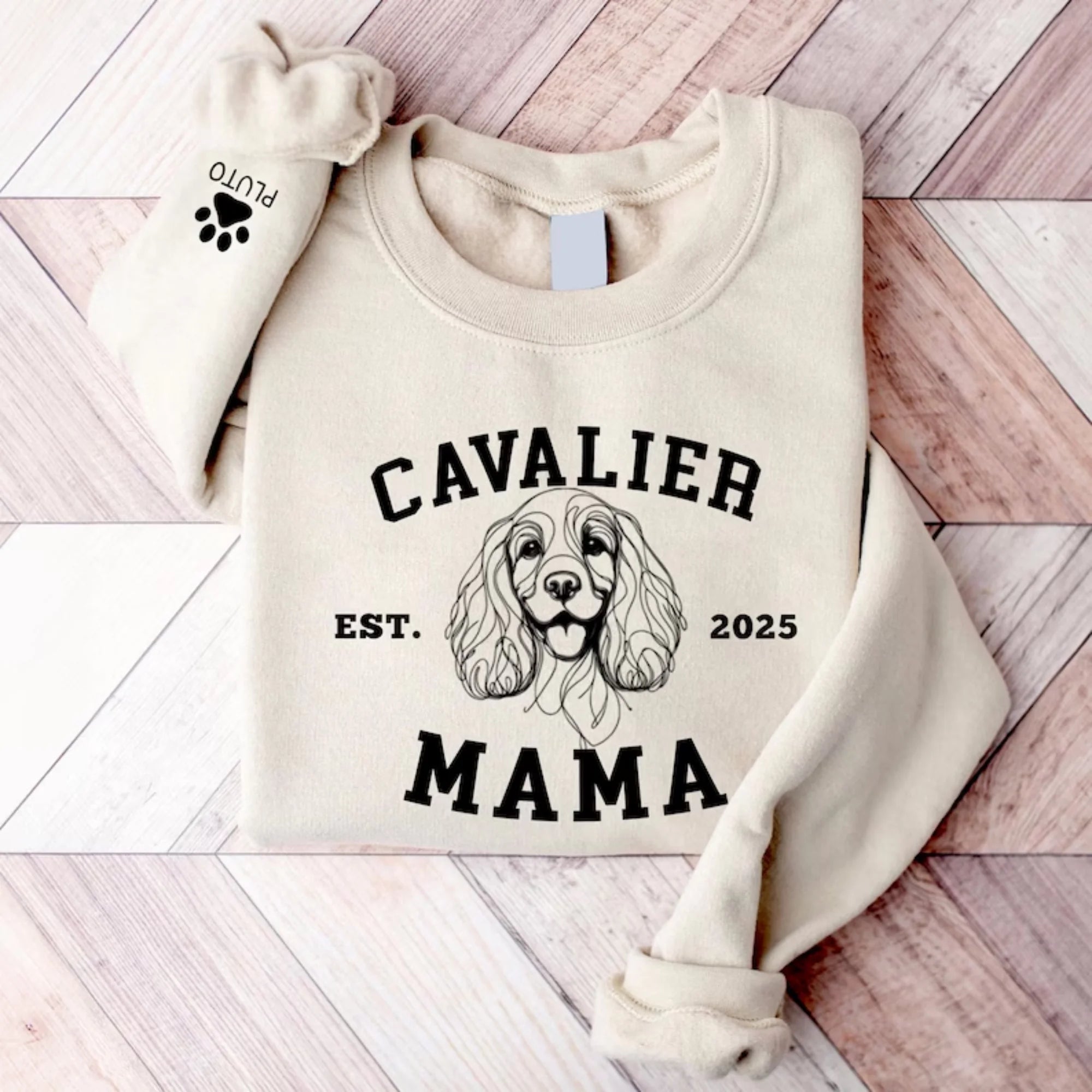 Cavalier Mama Custom Sweatshirt, Personalized Cavalier Mama Sweater, Cavalier Lover Hoodie, Cavalier Lover Sweater, Cavalier Dog Sweater