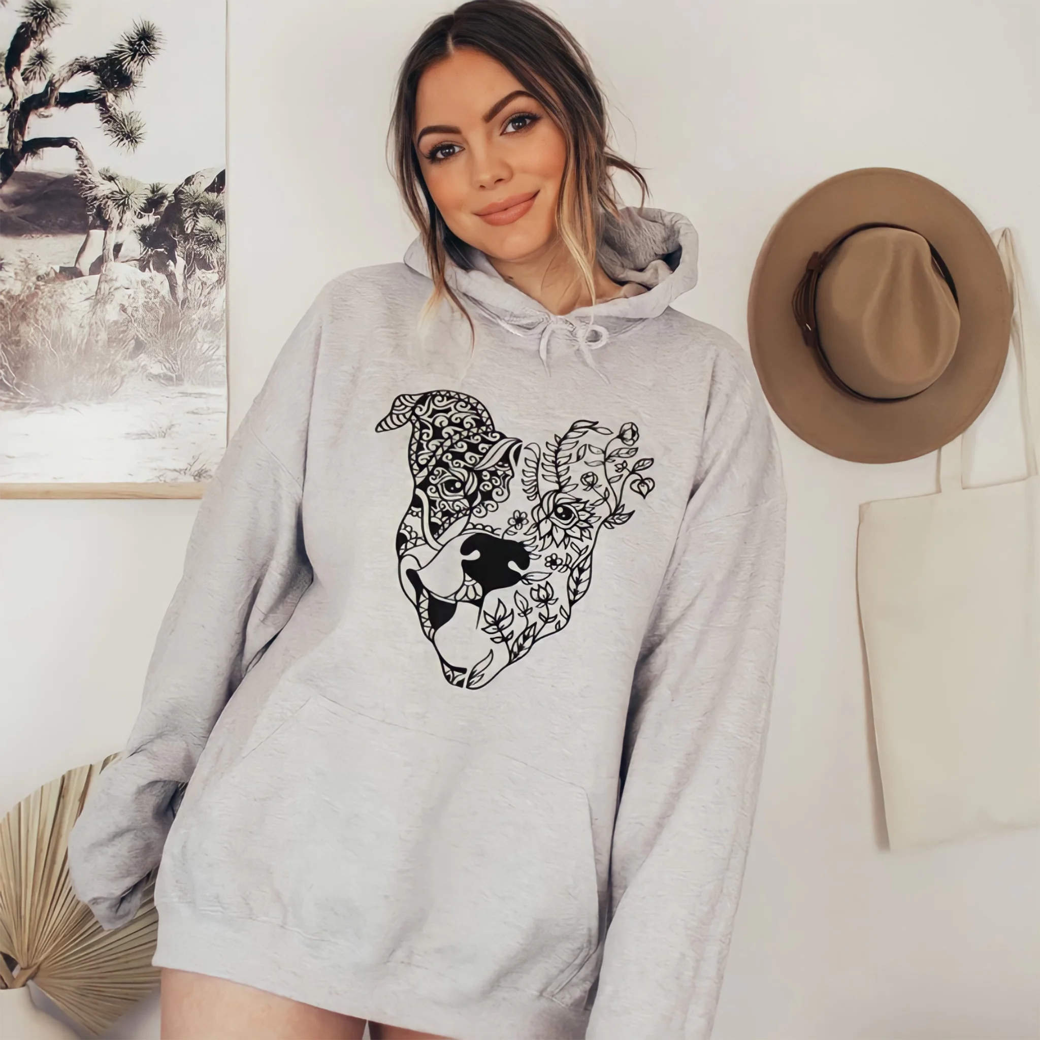 Pit Bull Flower Mama Sweatshirt, Pitbull Mom Hoodie, American Pitbull Rescue Lover Gifts, Dog Mom Gift, New Puppy Announcement Sweater