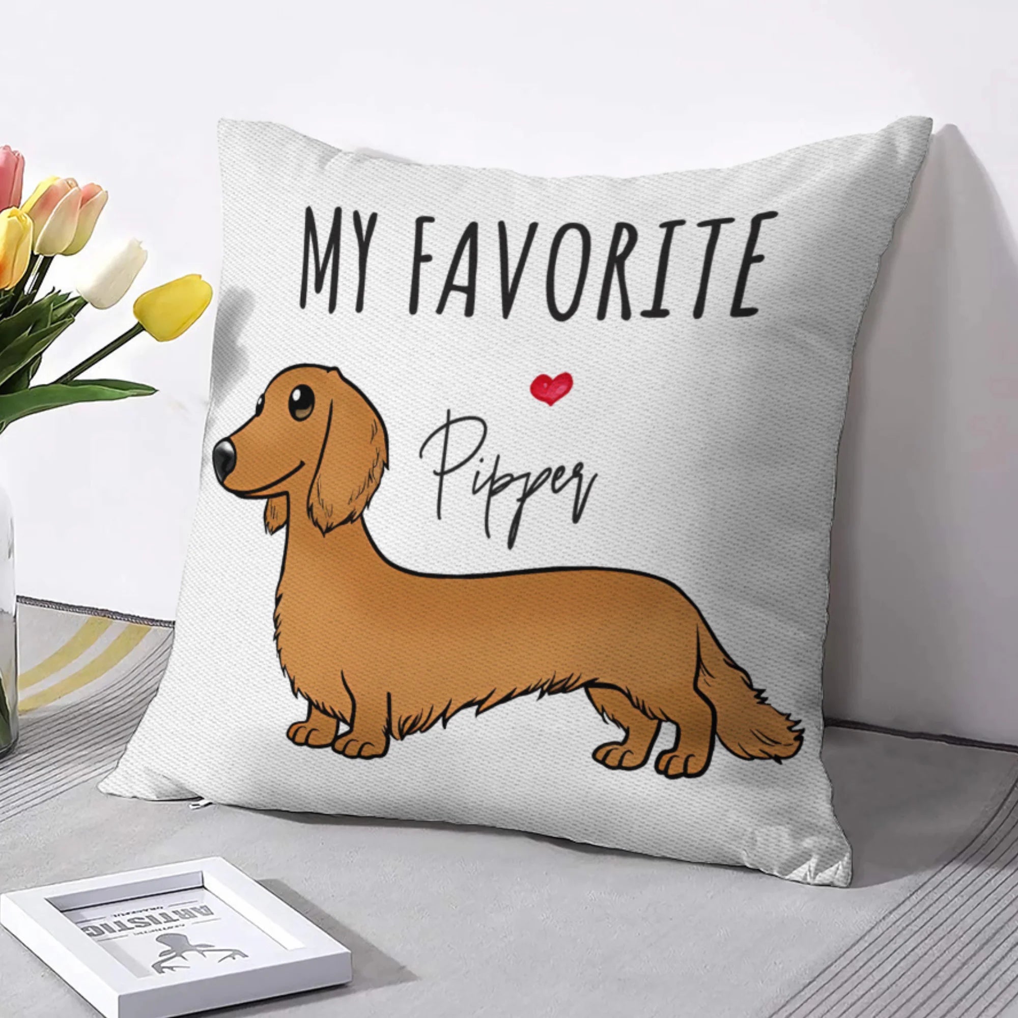 Personalized Dachshund Pillow Cover, Custom Doxie Wiener Pillow Cover Gift, Dachshund Pillow Cover, Dachshund Owner Pillow Cover, Funny Gift Idea for Dachshund Lovers