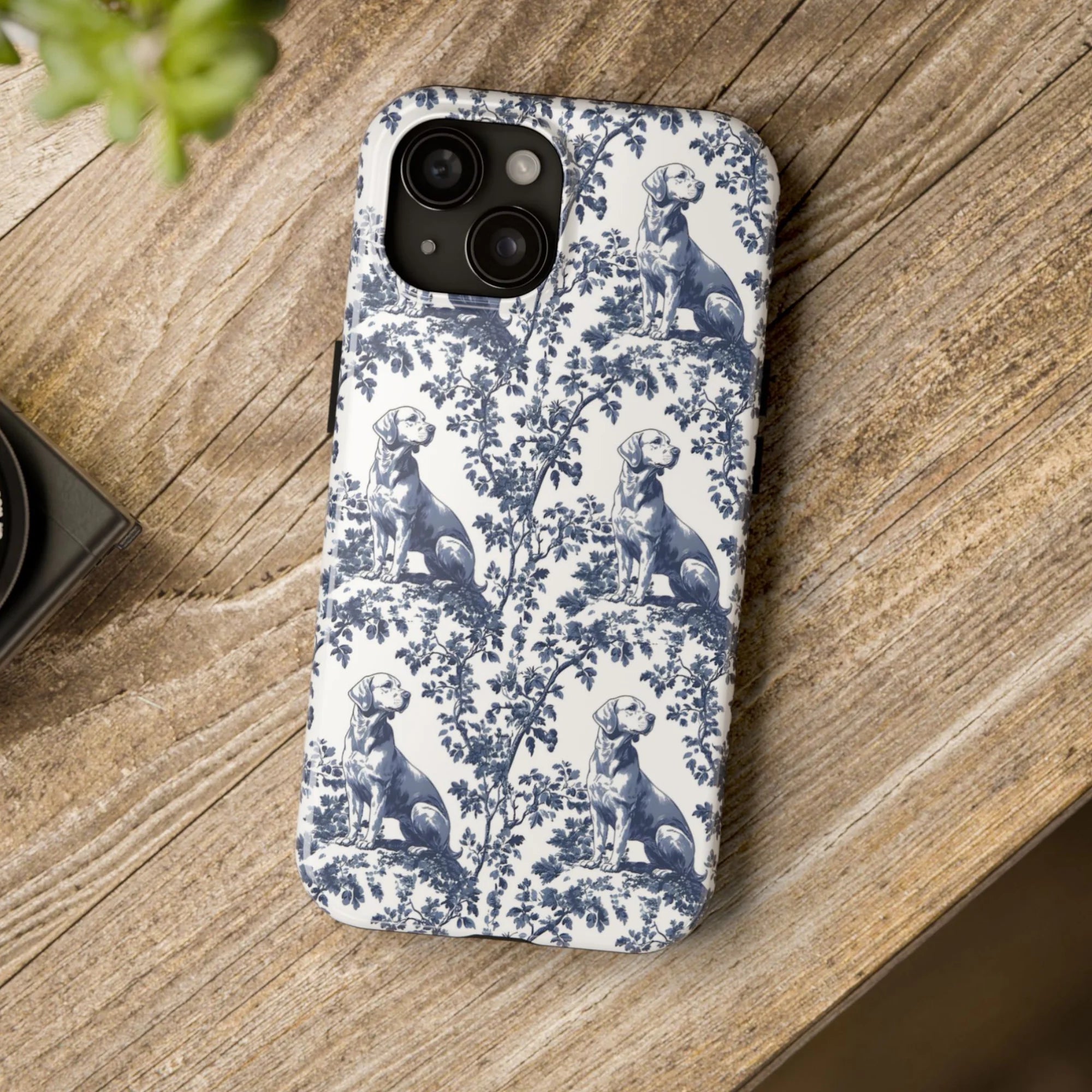 Labrador French Toile de Jouy phone case, Blue toile de jouy, Labrador Labrador French Toile de Jouy phone case, Blue toile de jouy, Labrador