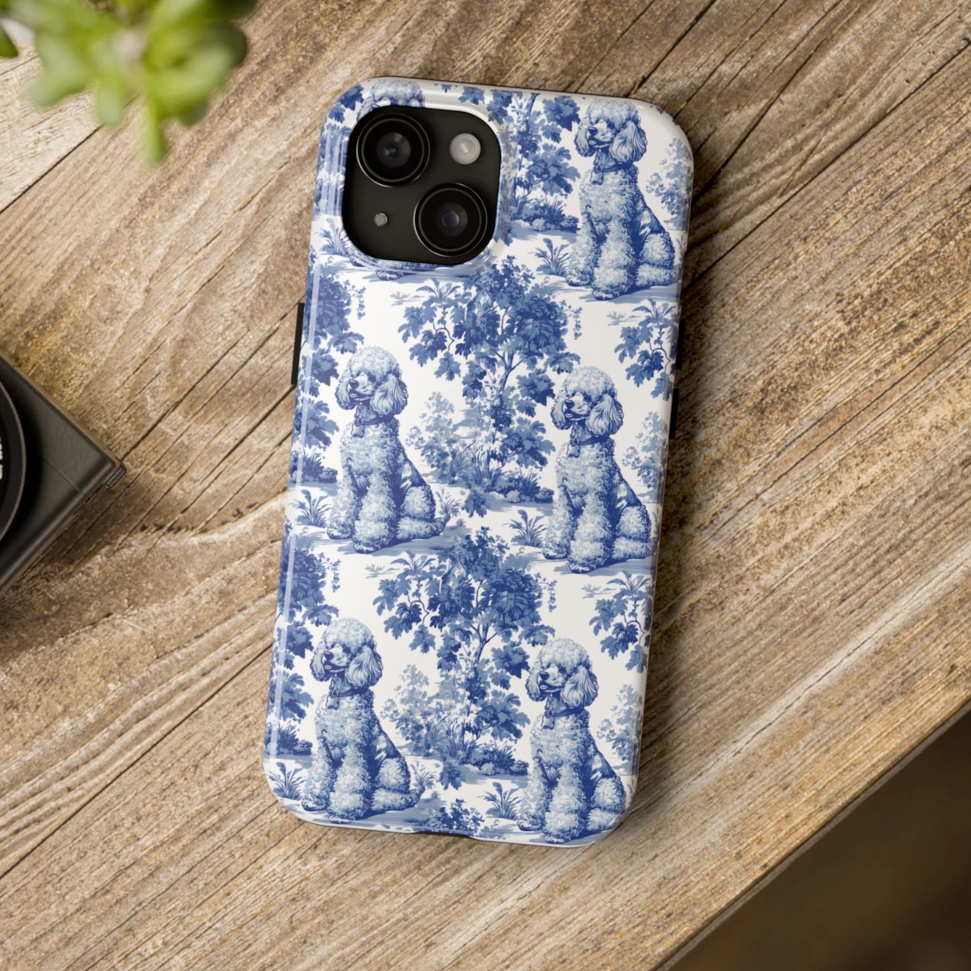 Poodle French Blue Toile de Jouy phone case, Dog phone case, Poodle phone case, Poodle Mom Gifts, Poodle phone case, Poodle Lover Gift