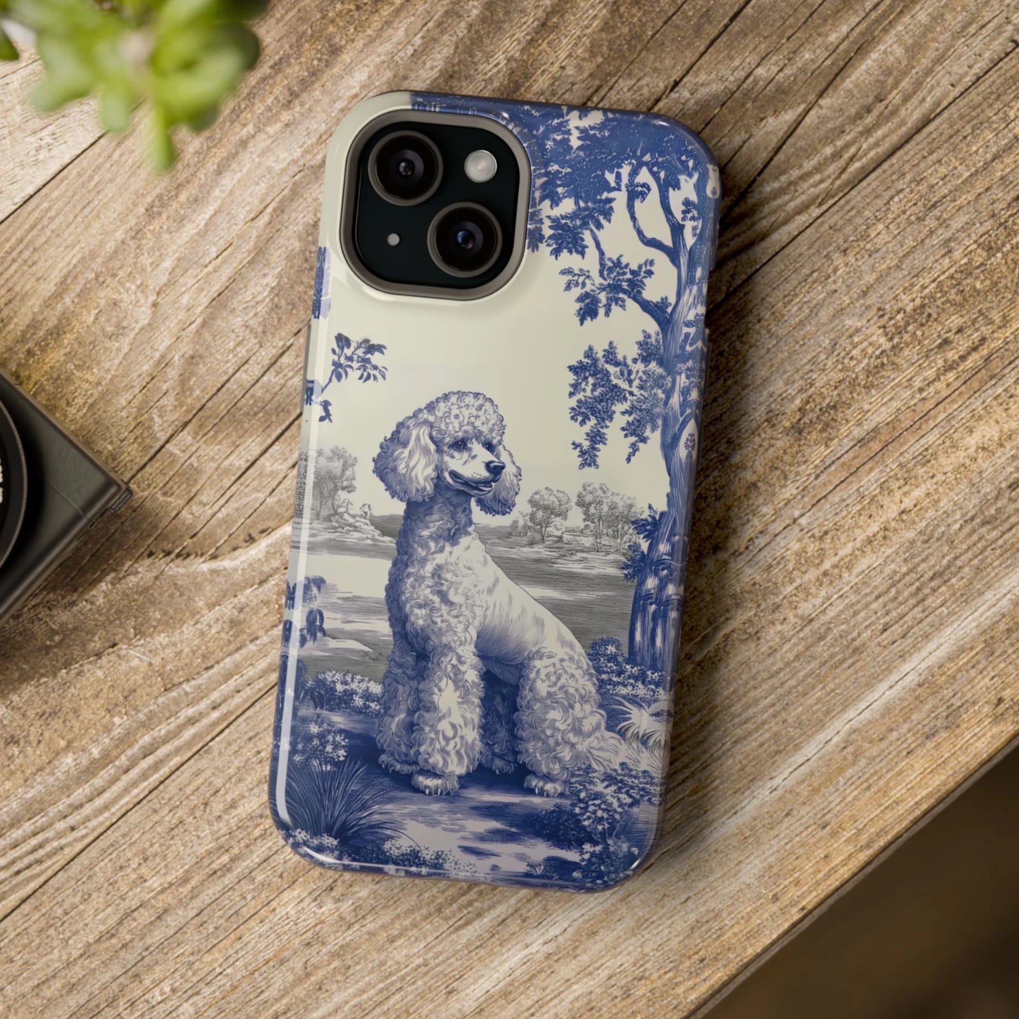 Poodle Tough Phone Case, Red Toile de Jouy Iphone Case, Preppy Aesthetic Galaxy, Cottagecore Pixel, Chinoiserie, Dog Mom, Grandmillenial