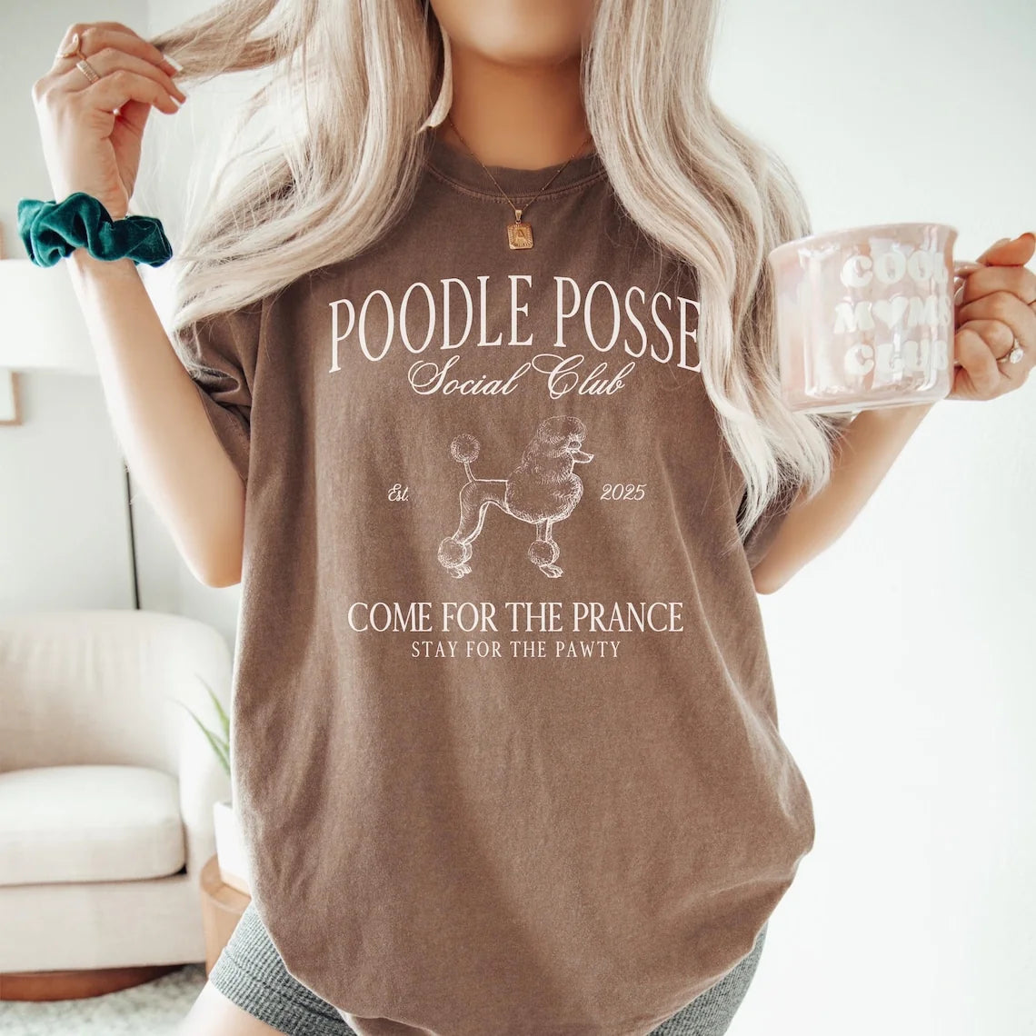 Standard Poodle Mama Shirt, Poodle Mom Social Club Womens Tshirt, Mother's Day Gift For Dog Mom, Oversized Poodle Lover Comfort Colors Tee