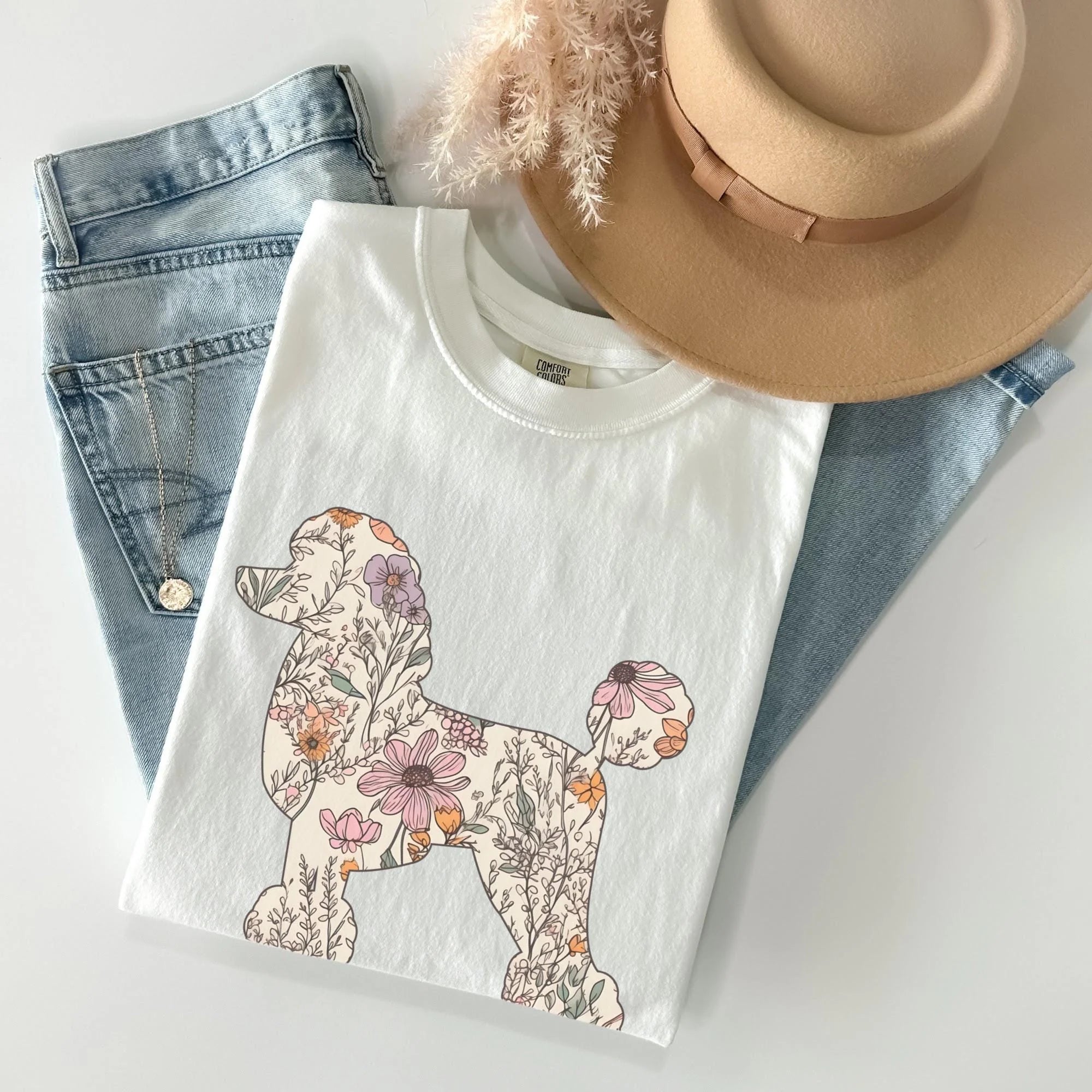 Comfort Colors® Standard Poodle Shirt, Wildflowers Standard Poodle Tshirt, Floral Poodle Shirt, Gift for Poodle Mama, Poodle Mom Gifts
