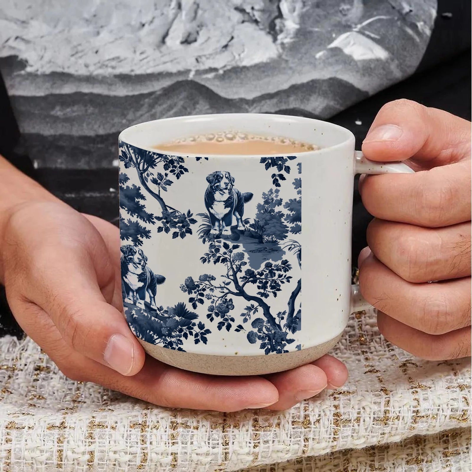 Berner pottery mug Bernese Mountain Dog Throw Gift for Berner Mom Bernese Dog Lover pottery mug